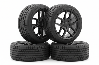 Matt Black alloy Wheels with tyres four of them