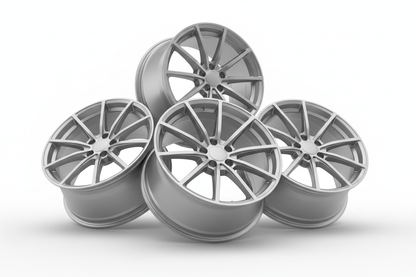 Matt silver alloy wheels no tyres, four of them