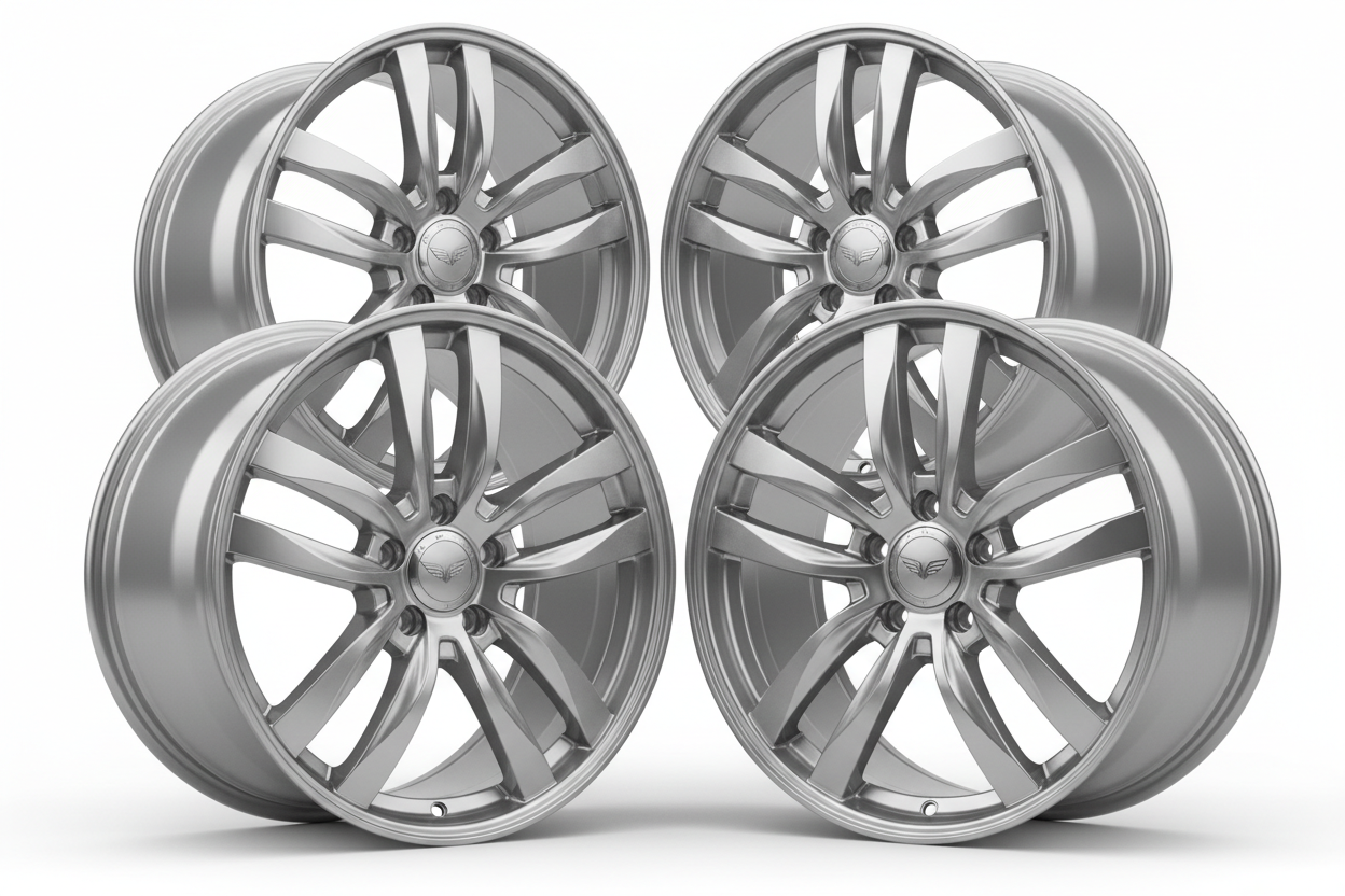 Metallic silver alloy Wheels no tyres four of them