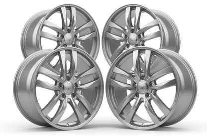Metallic silver alloy Wheels no tyres four of them